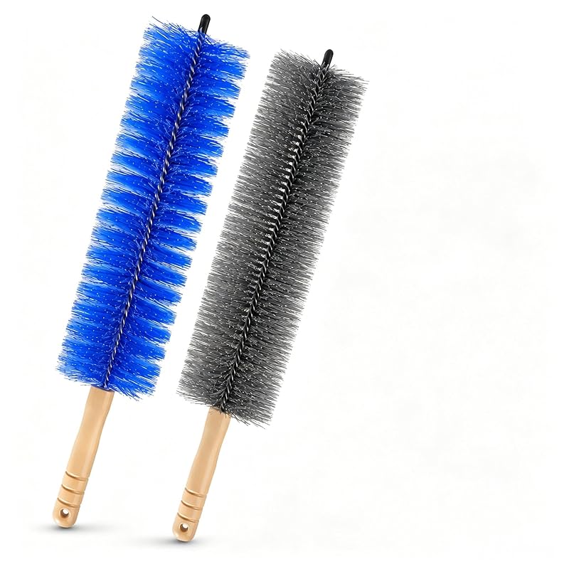 Kit de Escovas Espanadoras Flexíveis com Cabeça de Microfibra para Ventiladores, Carros e Cortinas Generic, 2 unidades
