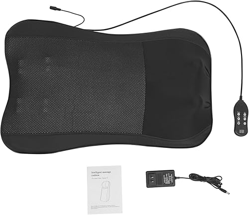 Cojín de asiento de masaje con calor Masaje Shiatsu 5 en 1 para cuello, espalda y hombros Amasamiento y vibración 3D 3 niveles de intensidad