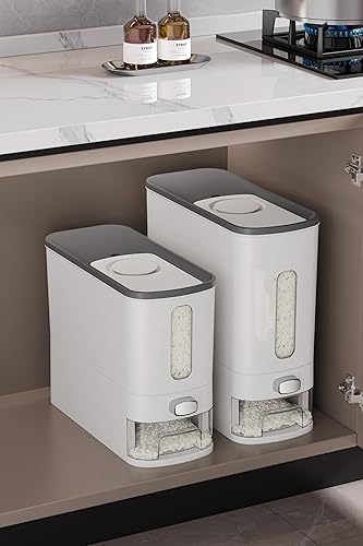Miniatura 3 de IEEK Dispensador de arroz de 12 libras, recipientes grandes de almacenamiento de alimentos secos para cereales, contenedor de almacenamiento de
