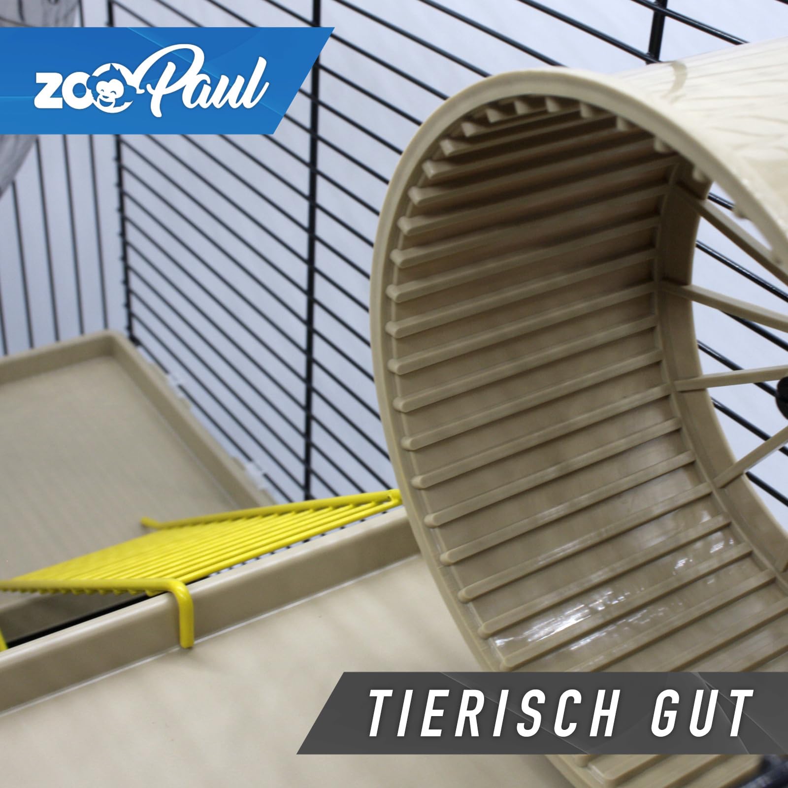 ZooPaul XXL Hamsterkäfig Nagerkäfig CH3 mit Zubehör Tunnelsystem Schwarz Beige für Maus und Hamster 67 x 49 x 32 cm