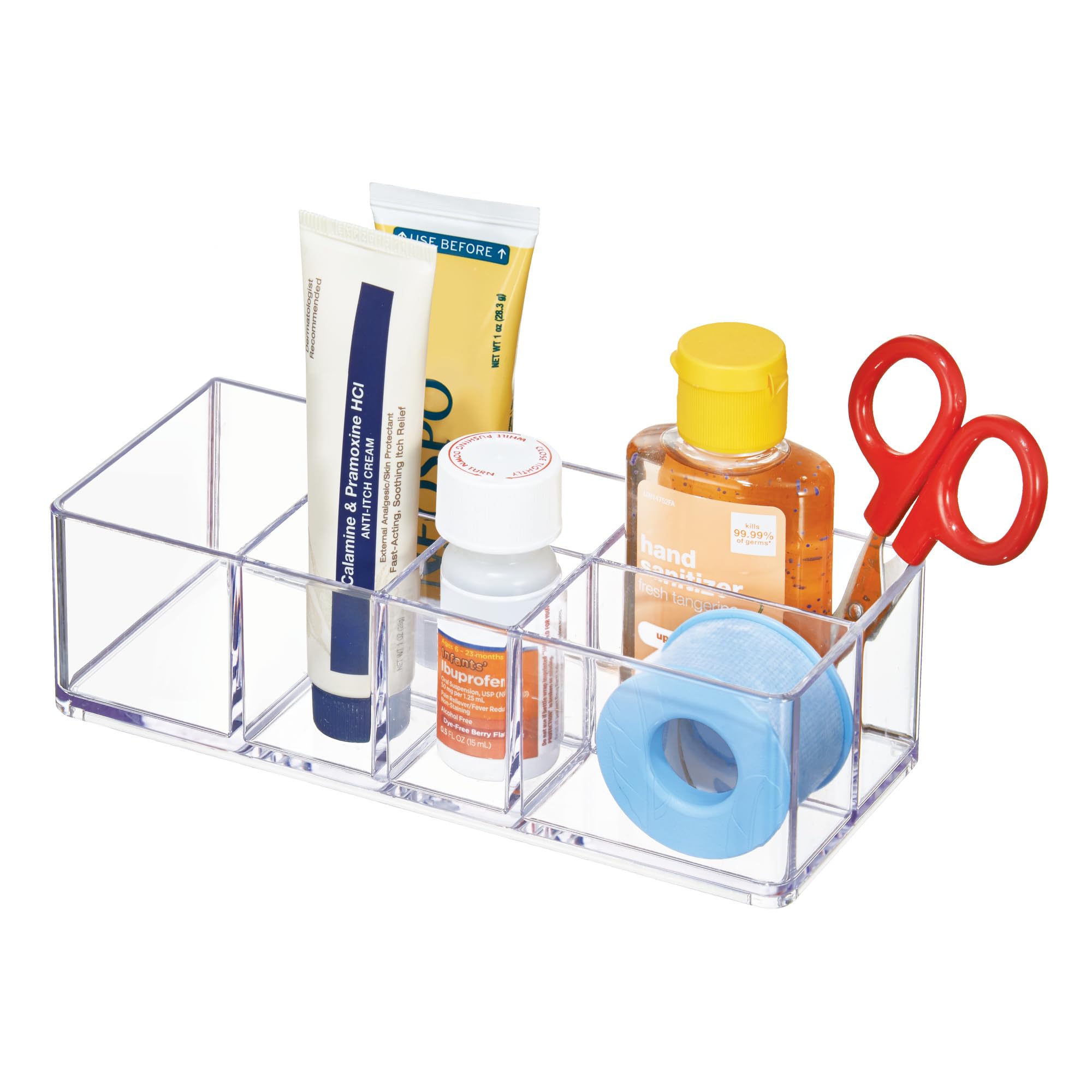 iDesign Divided Bathroom Vanity Organizer 7 x 3 x 2 Set of 2Clear