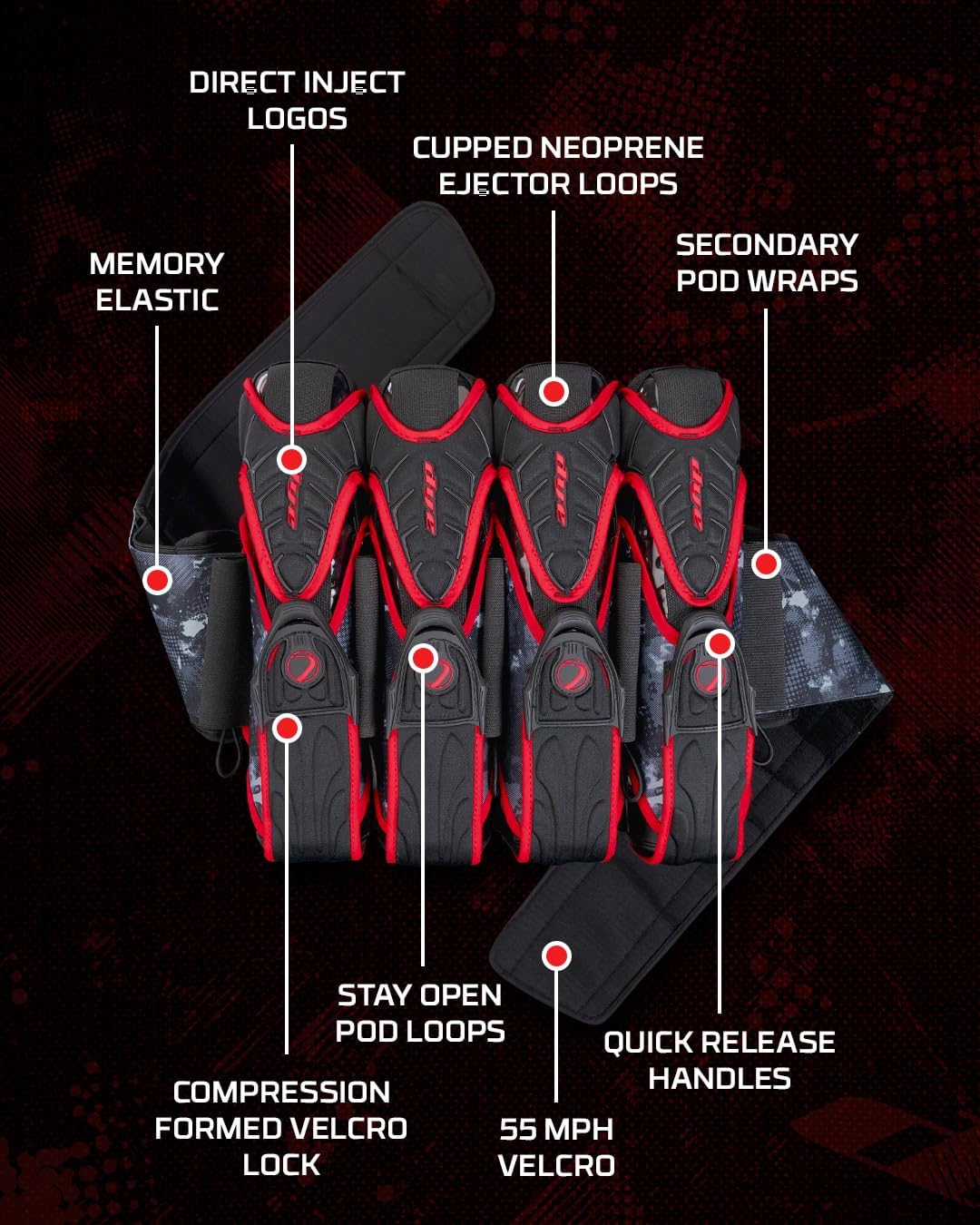 Dye Assault Pack Pro Paintball Harness – Secure Pod Pack with Pro Fit & Comfort