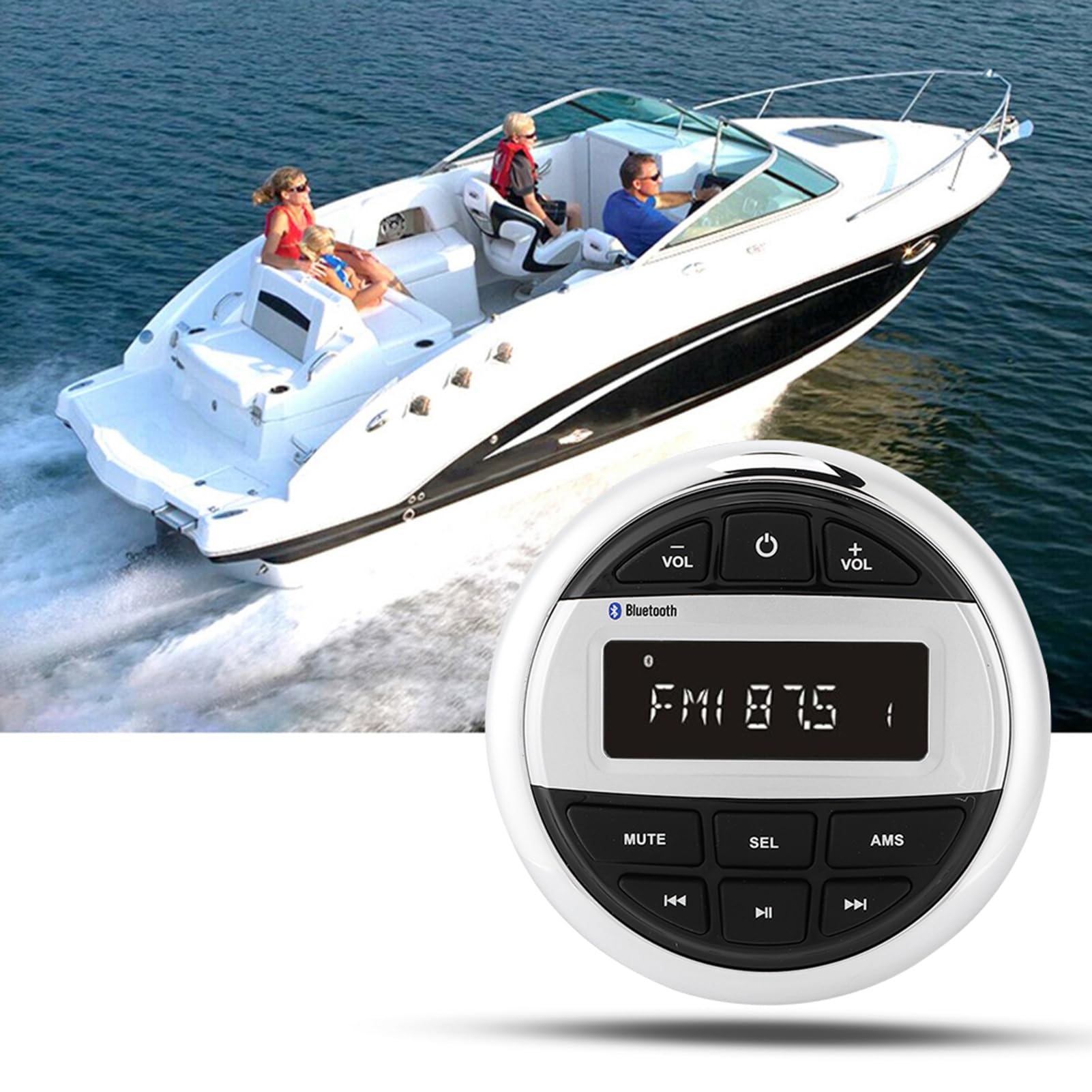 Odtwarzacz MP3, wodoodporny odtwarzacz MP3 Bluetooth, cyfrowe radio stereofoniczne FM AM Audio USB ładowanie do motocykla na jachcie morskim