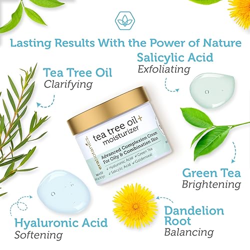 Miniatura 2 de Crema facial de aceite para árbol de té  para aceite piel de acné con crema hidratante facial natural y orgánico de 5 ml con 7 ingredientes para