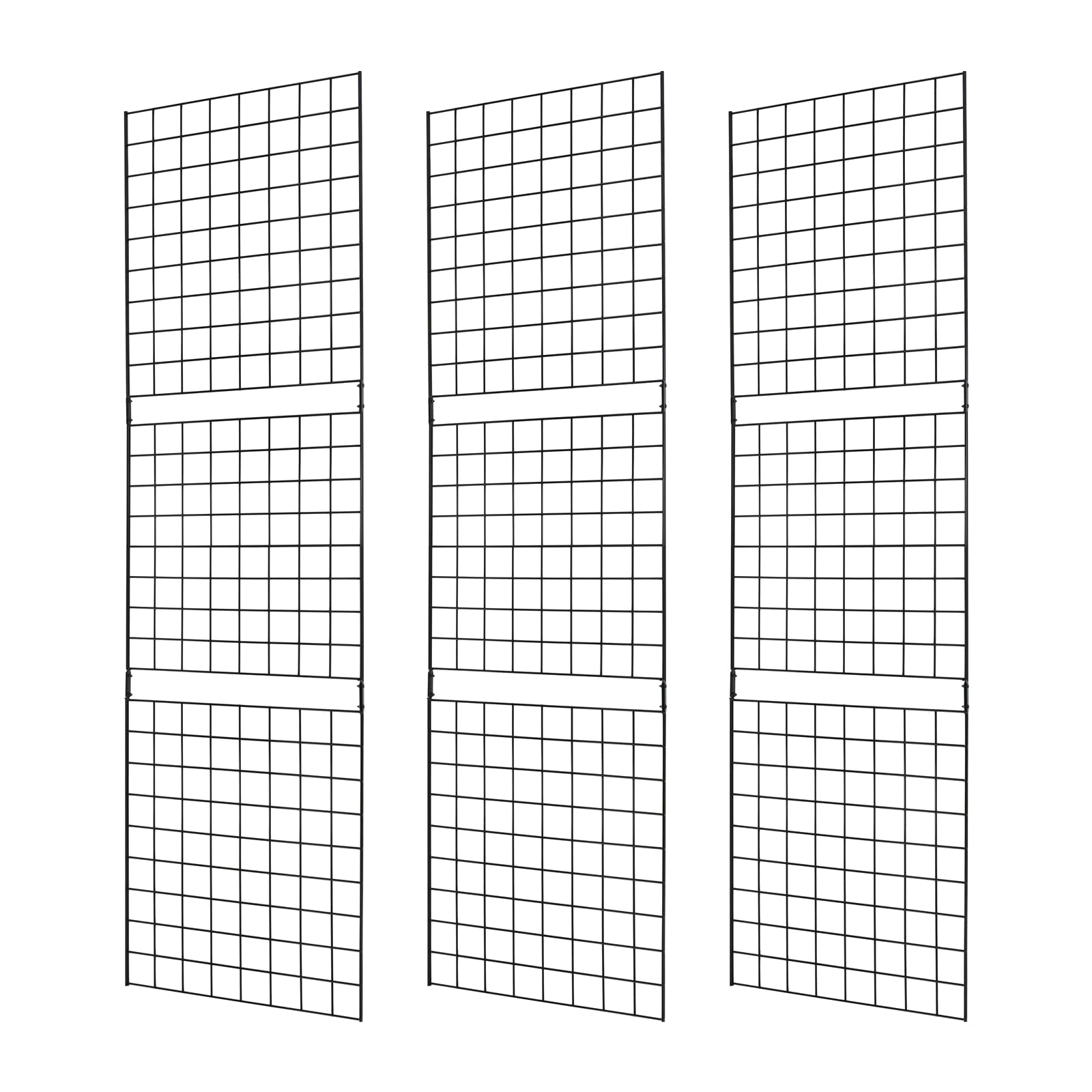 Photo 1 of Grid Wall Commercial Grade Gridwall Panels – Heavy Duty Grid Panel for Any Retail Display Wall Grid 2' Width x 7' Height, Black (Pack of 3) Easily Portable 2'x7'(3 Pack)