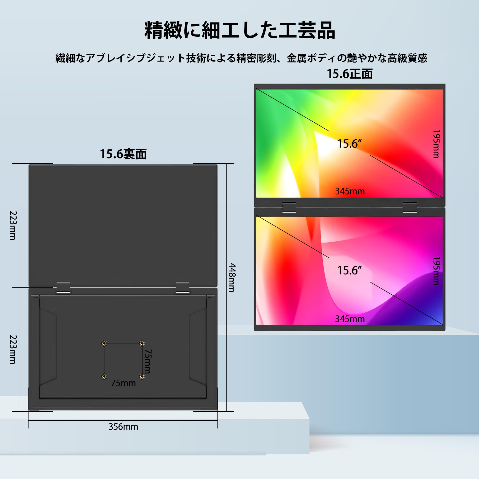 Amazon.co.jp: Scnsuptpデュアルモニター、15.6