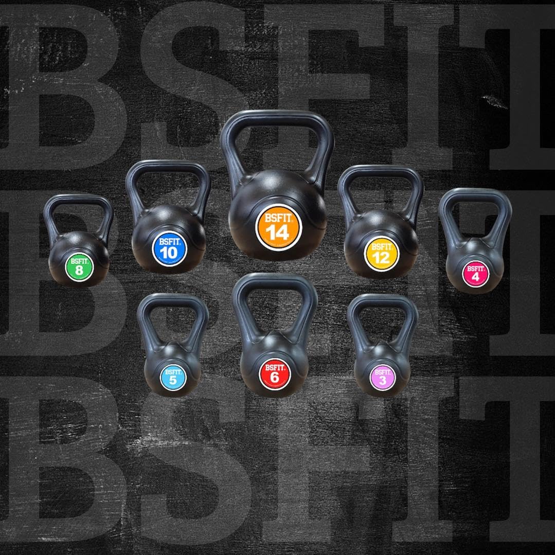 Kettlebell - Kettlebell - Kettlebell - Kettlebell in plastica imbottita antiscivolo Cross Training, funzionale, allenamento a casa e palestra/set kettlebell
