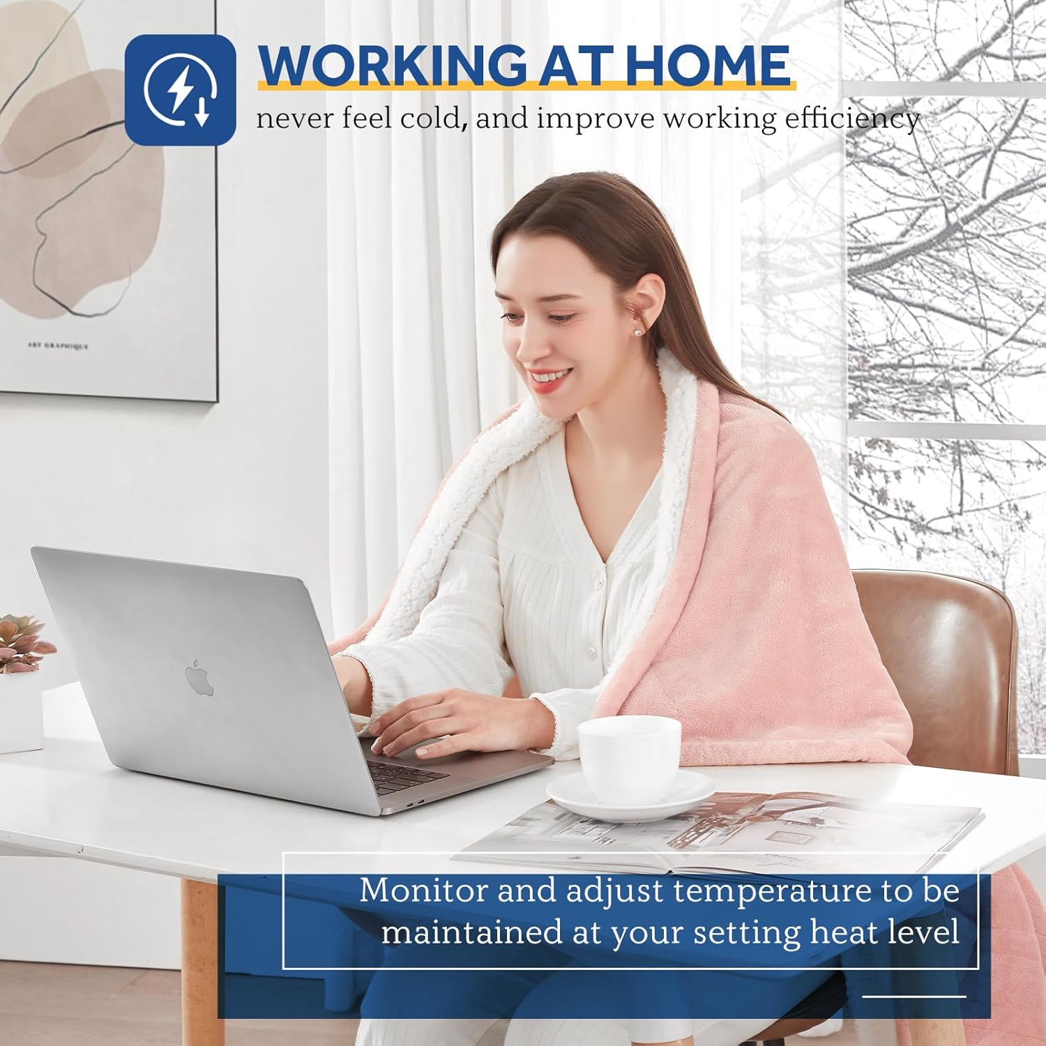 Sealy Heated Throw Blanket, Flannel & Sherpa Electric Throw with 6 Heat Setting & 2-10 Hours Auto Shut Off, Fast Heating & Machine Washable, 50x60 Inch, Pink - Image 7