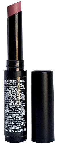 Mom's Secret Lápiz labial natural, orgánico, vegano, sin gluten, libre de crueldad, paquete delgado, fabricado en los Estados Unidos, 0.07 onzas