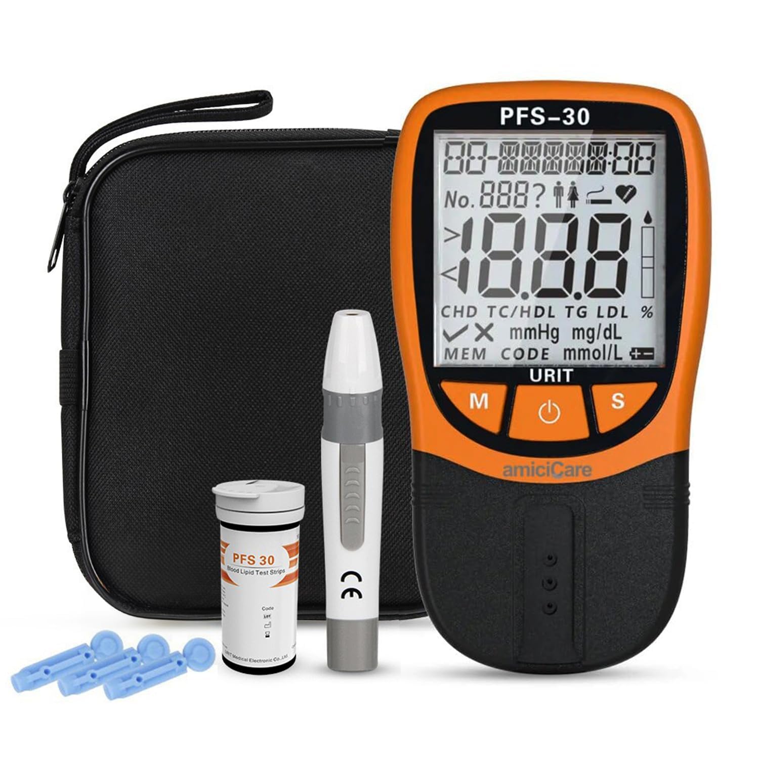 amiciCare 4 in 1 Home DIY Lipid Profile Tester, Total Cholesterol Triglycerides HDL and LDL Meter with 10*Test Strips-image-9