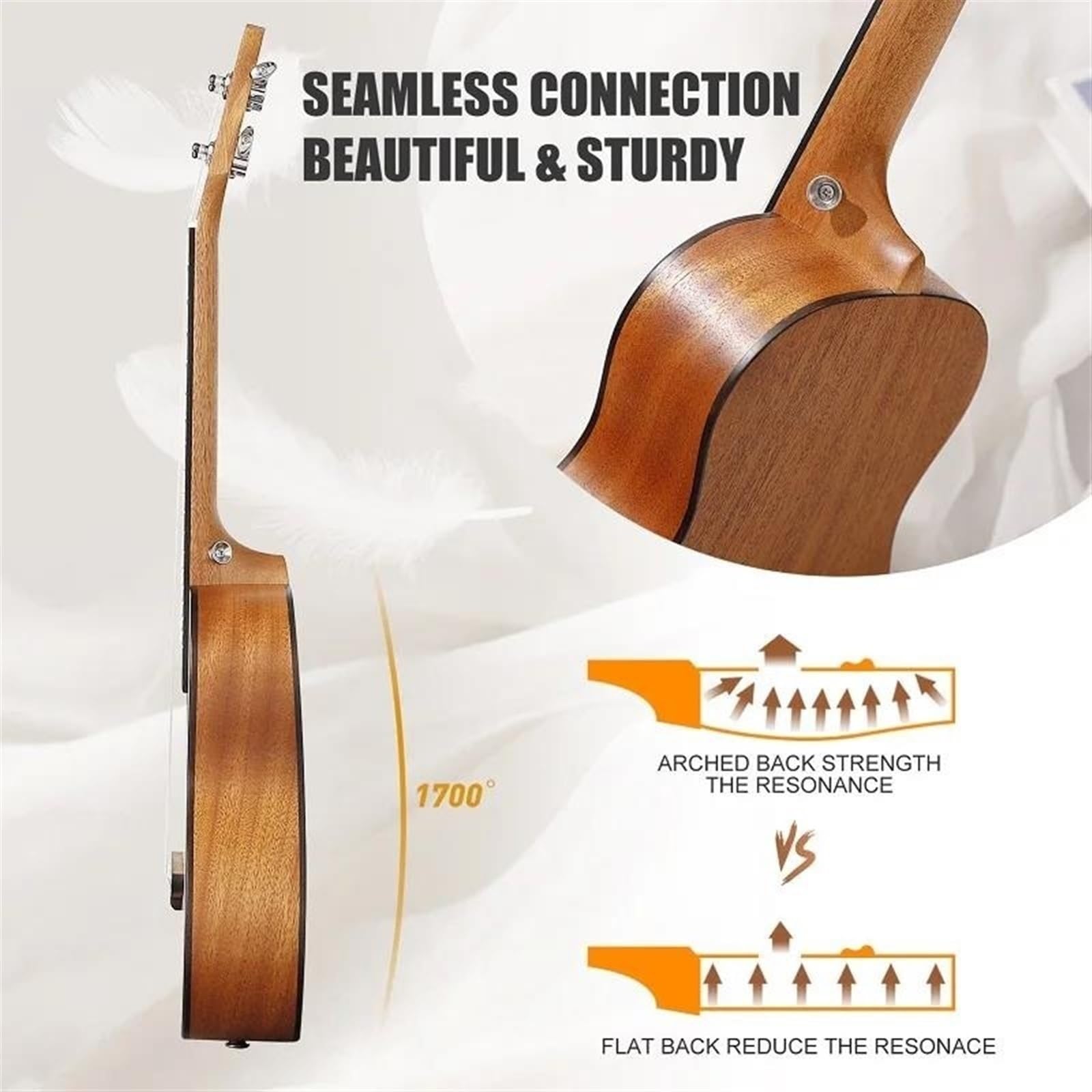 Ukulele Zestawem Dla Koncert Sopran Tenor 21 "23" 26 "Sapele Ukulele Aquila Struny Opcjonalny Pakiet Tuner(Color:3,Size:26)