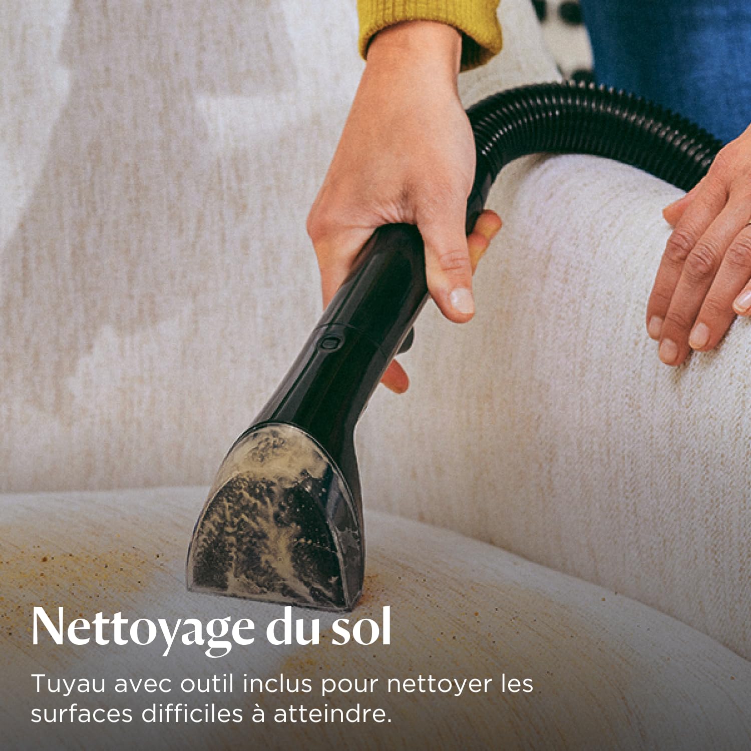BISSELL Revolution HydroSteam, Nettoyeur Vapeur, Shampouineuse avec Technologie HydroSteam, Nettoyeur de Tapis, Moteur Puissant de 1300W, Nettoyeur Canapé Tissu,Tapis,Tapisserie et Escaliers, 3670N