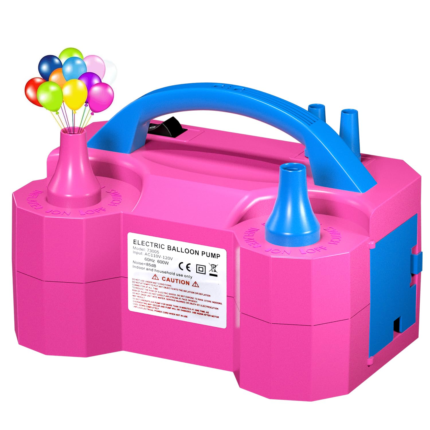Balloon Pump, Balloon Pump Electric, Electric Balloon Pump at Home, Portable Air Blower with Dual Nozzle Balloon Air Pump for Decoration, Party and