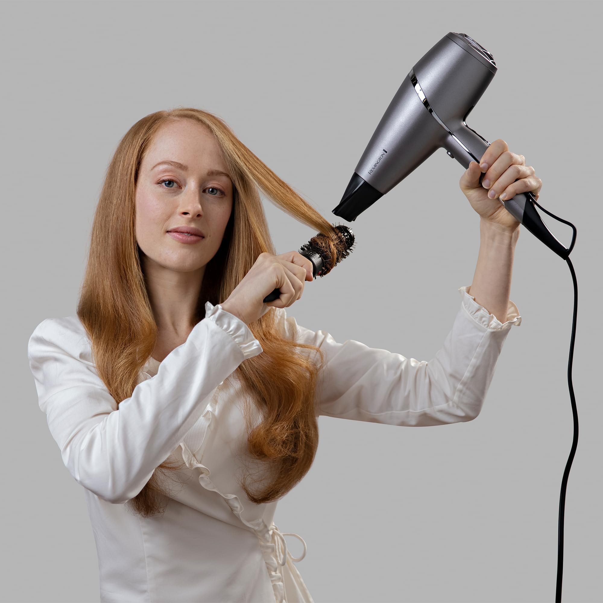 Remington Hair Dryer [3 Attachments: Diffuser & 2 Concentrators, Intelligent StyleAdapt™ Adjusts Heat to Hair] PROluxe You (Ionic & Diamond-Ceramic Coating, Fast Dry, Smooth Finish, 2400W) AC9800