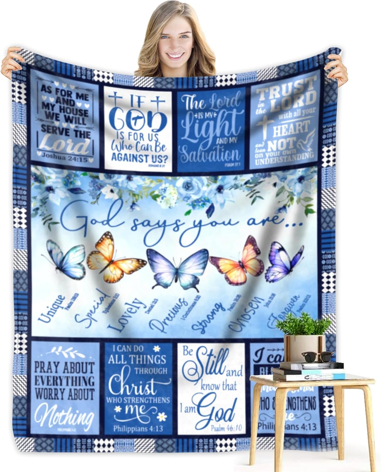 Christian Gifts for Women: 40x50inch Religious Throw Blanket - Inspirational & Spiritual Birthday Gift for Women of God Christian 40x50inch