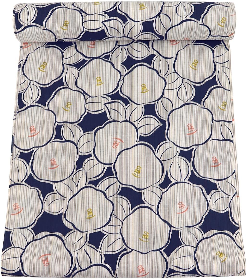 【新品】　浴衣半幅帯　紺白　ネイビー　麻かのこIKS COLLECTION 楽天市場】帯 半幅 小袋帯 麻きびら 浴衣帯 日本製 幅17cm×長さ4m 麻