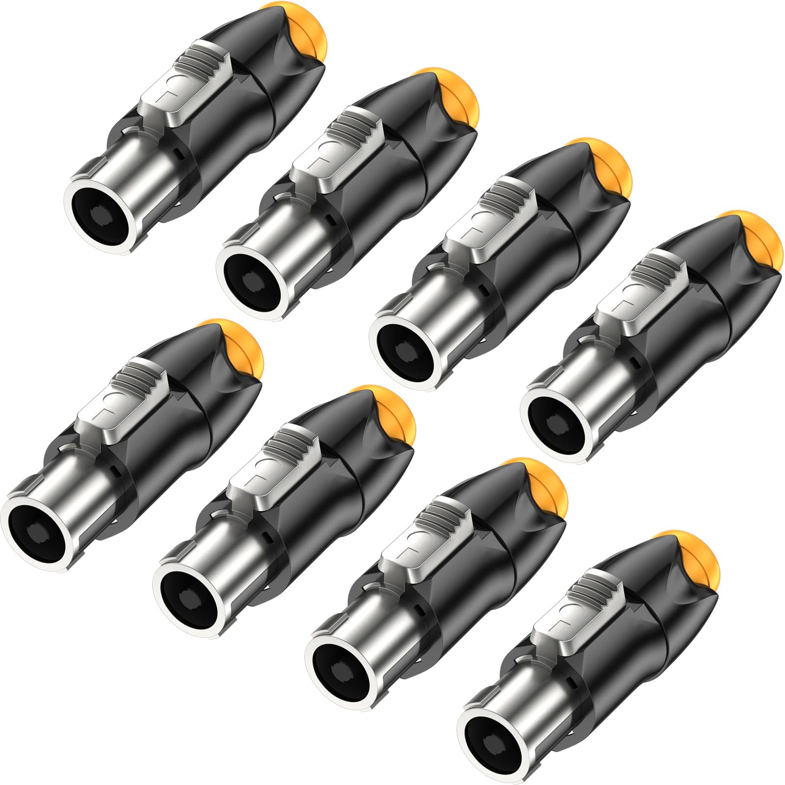 8Pack Speakon Enchufe Metal Adaptador de altavoz Cierre giratorio Enchufe de altavoz con destornillador Compatible con Speakon NL4FC, NL4FX, NLT4X, NL2FC