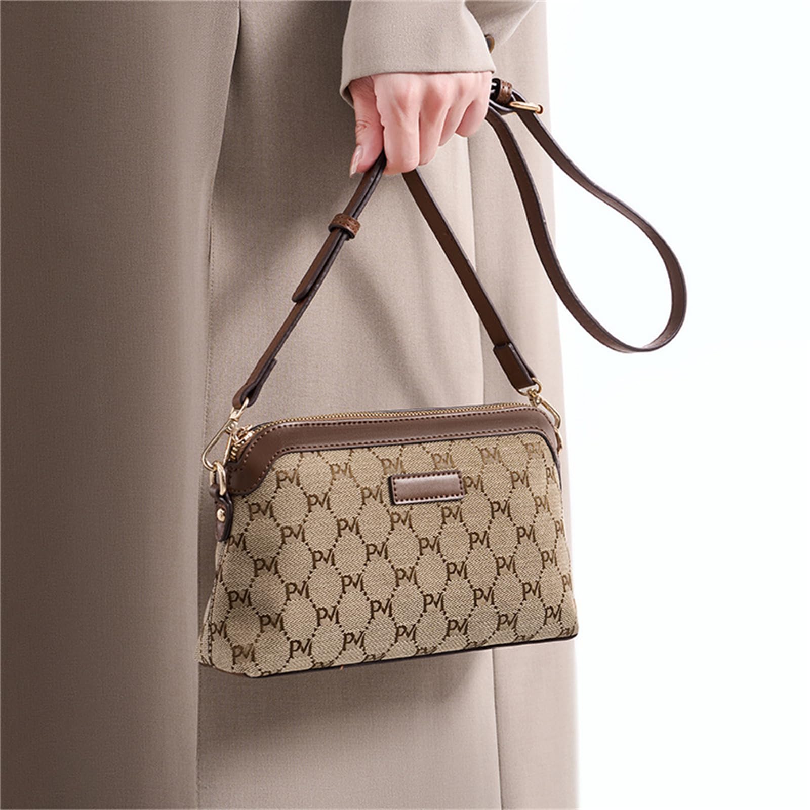 Borsa A Tracolla Versatile Leggera E alla Moda retrò-Marrone