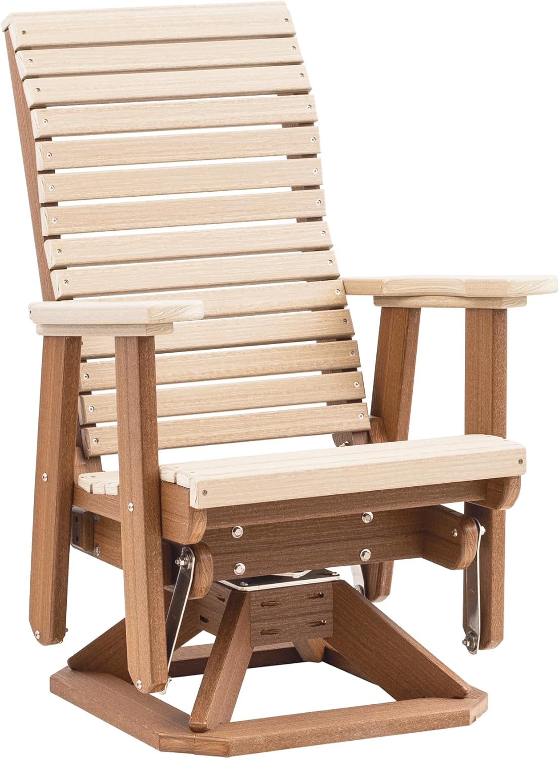 Anchor Bay Amish Crafted Poly Outdoor Swivel Glider, High-Back (Antique Mahogany on Black)
