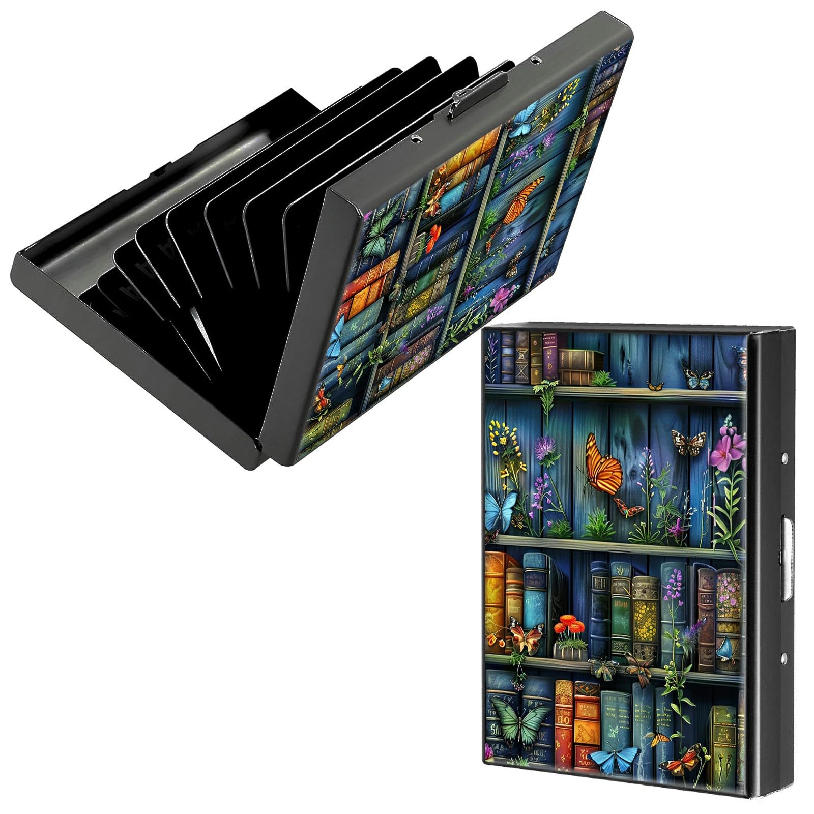 HEAKIERG Metal Credit Card Holder, Business Card Holder Metal Rfid Card Holder Wallet for Women Men, Travel, Shopping, Outdoor, Fall Wallet Purse Gift