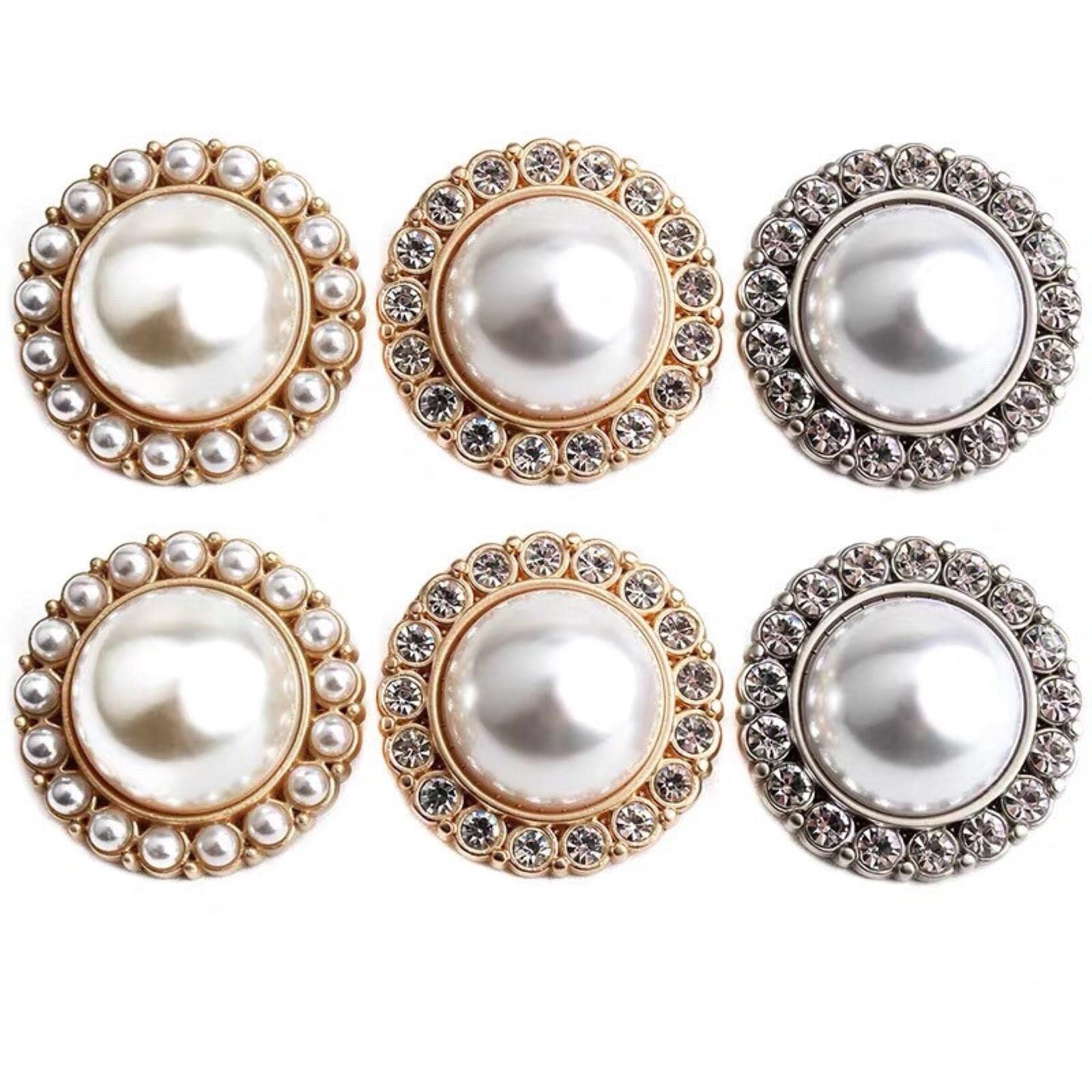 10 szt. 15/20/25mm modne perłowe guziki do odzieży damskiej DIY akcesoria szycia płaszcza kurtki koszuli(Silver,25mm)