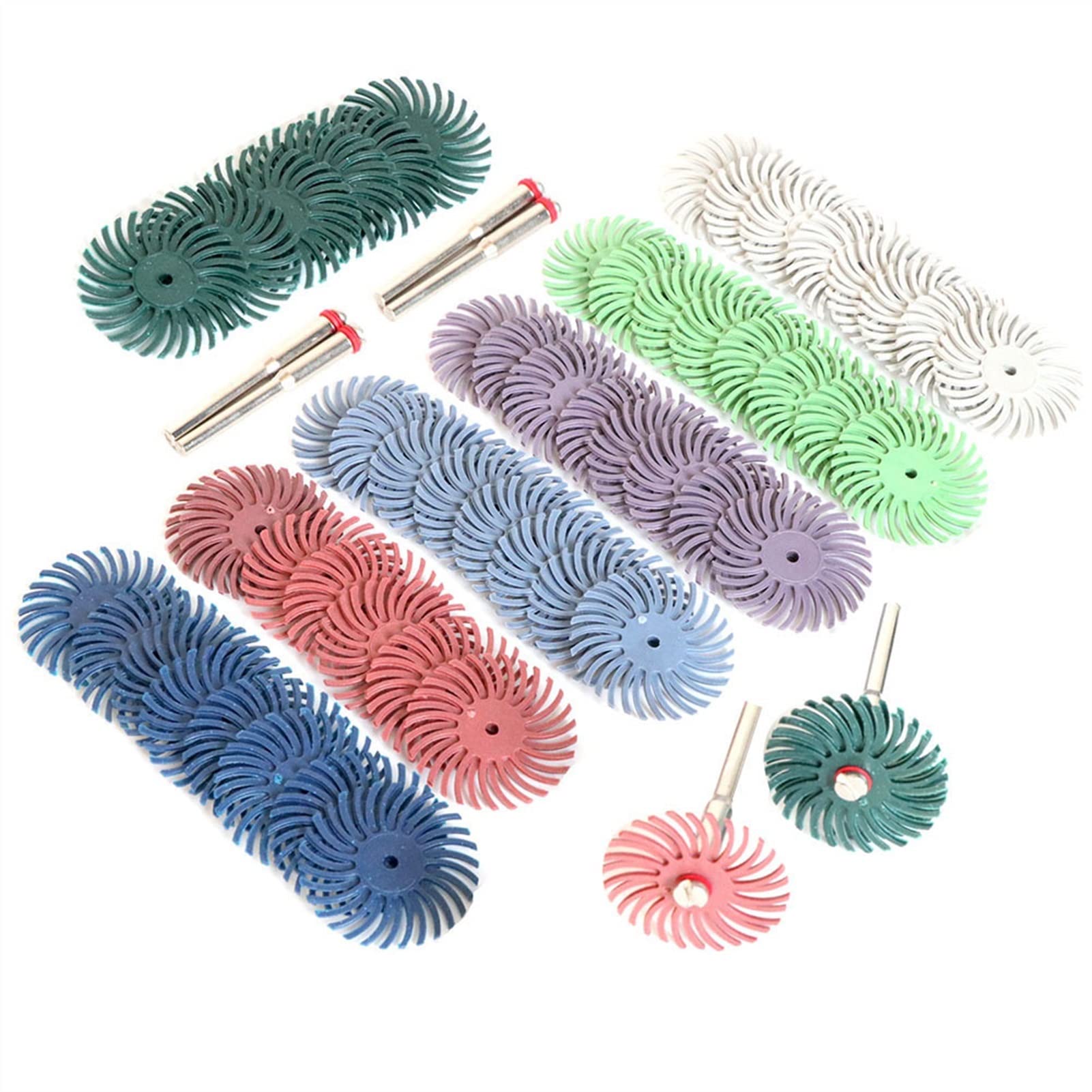 Bristle Disc Kit Szczotka szlifierska 1/8" 3 2,35 mm Końcówka wałka polerskiego / ziarnistość 30 szt. Zestaw 80 / z trzpieniem M