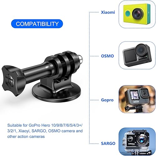 Miniatura 5 de 2 piezas de montaje de trípode de cámara para adaptador Gopro adaptador de conversión de aleación de aluminio ajustable de 360° para GoPro Hero,