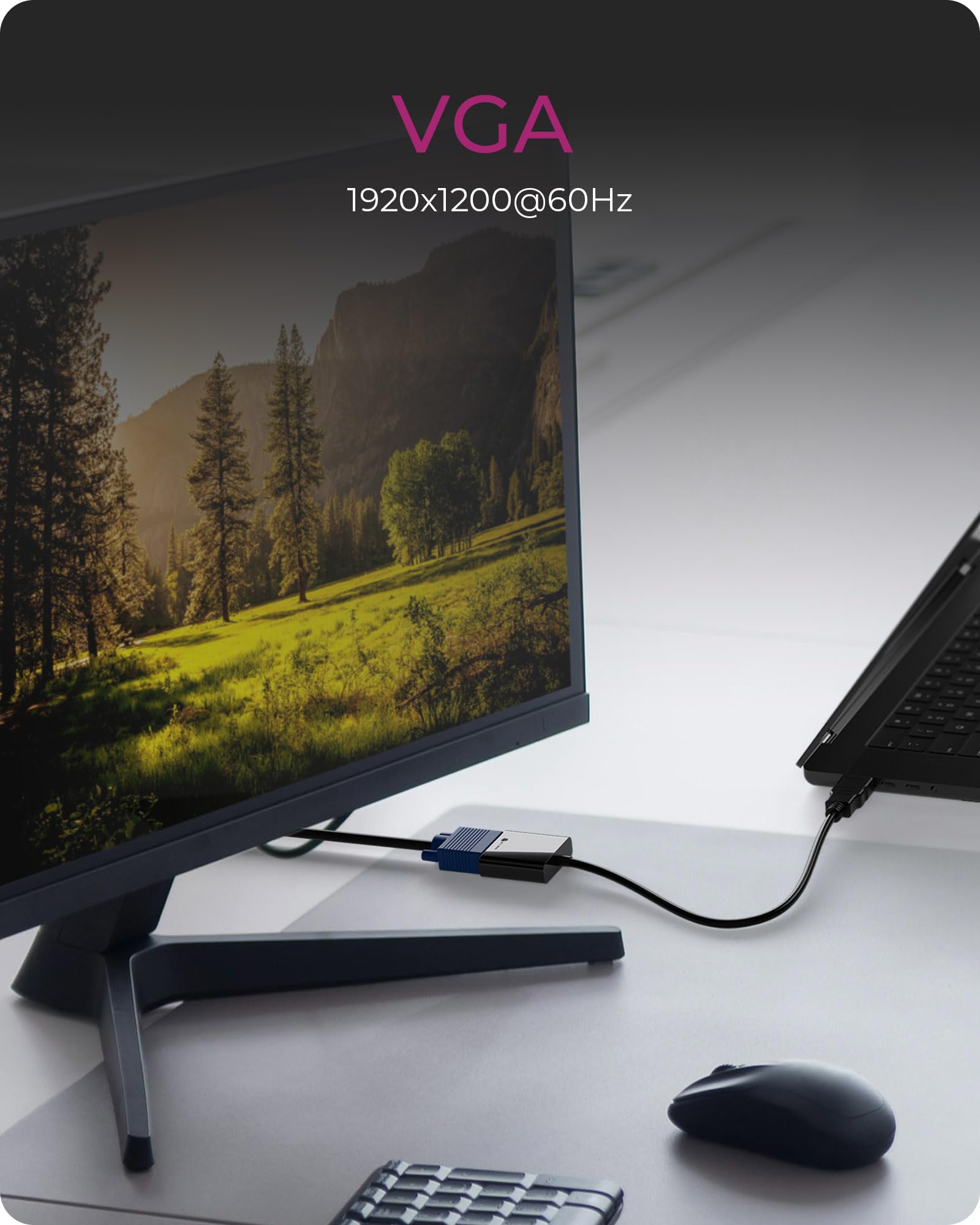 ICY BOX Adaptateur 2 en 1 HDMI vers VGA (1920 x 1200 Hz), IB-AC502a