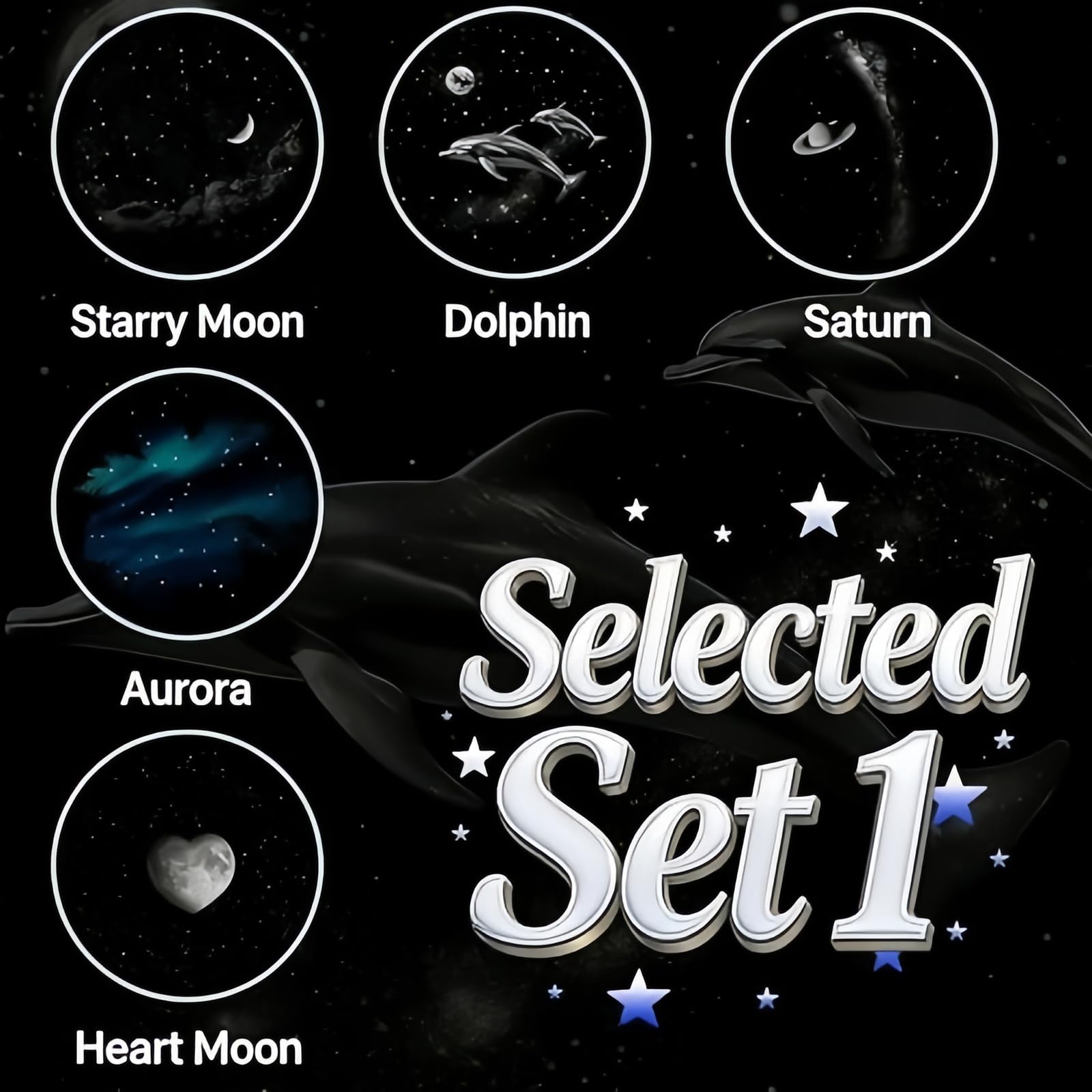 2-in-1 Galaxy Projector Night Light, Multifunctional Portable Starry Sky Night Light Projector with HD Films, USB Powered, Adjustable Brightness for Car and Bedroom Decoration (5 pcs)