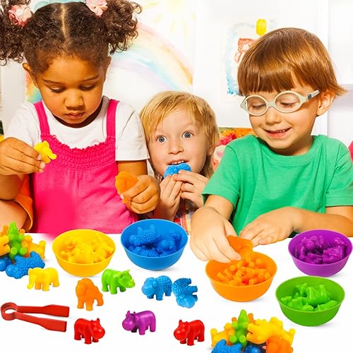 Miniatura 8 de TSYAN Juego de juguetes de conteo a juego para niños con cuencos de clasificación