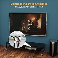 Vista 9 de CableCreation Cable RCA, 2RCA macho a 2RCA cable de subwoofer de audio estéreo compatible con altavoz, AMP, tocadiscos, receptor, cine en casa