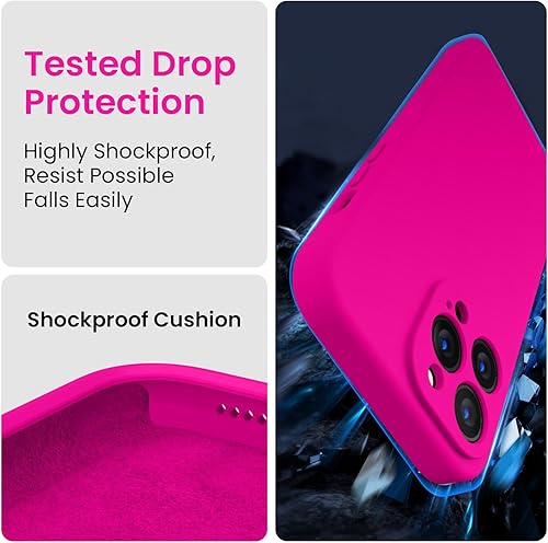 Miniatura 10 de FireNova Funda para iPhone 14 Pro Max, funda de silicona mejorada protección de cámara con 2 protectores de pantalla, forro interior de microfibra