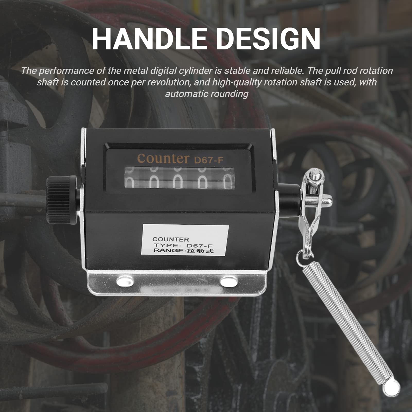 5 Digit Mechanical Counter, 0-99999 Resettable Manual Hand Pull