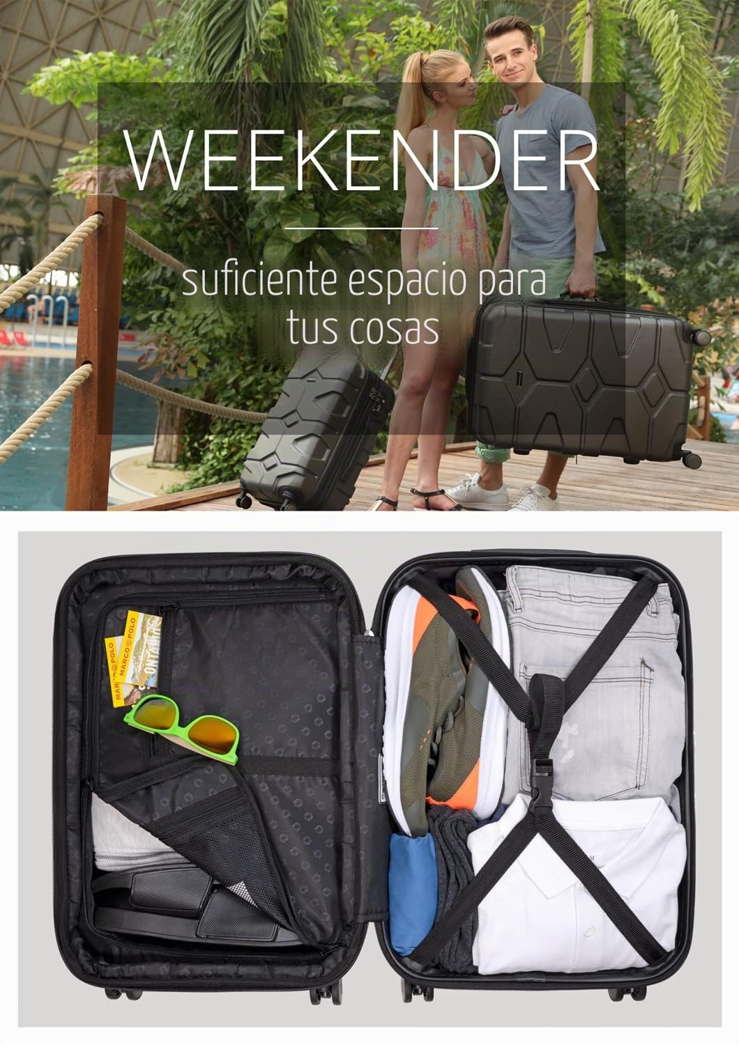 HAUPTSTADTKOFFER - X-Kölln - Equipaje de Mano Extensible, ABS, TSA, 55cm, 50L, Camuflaje