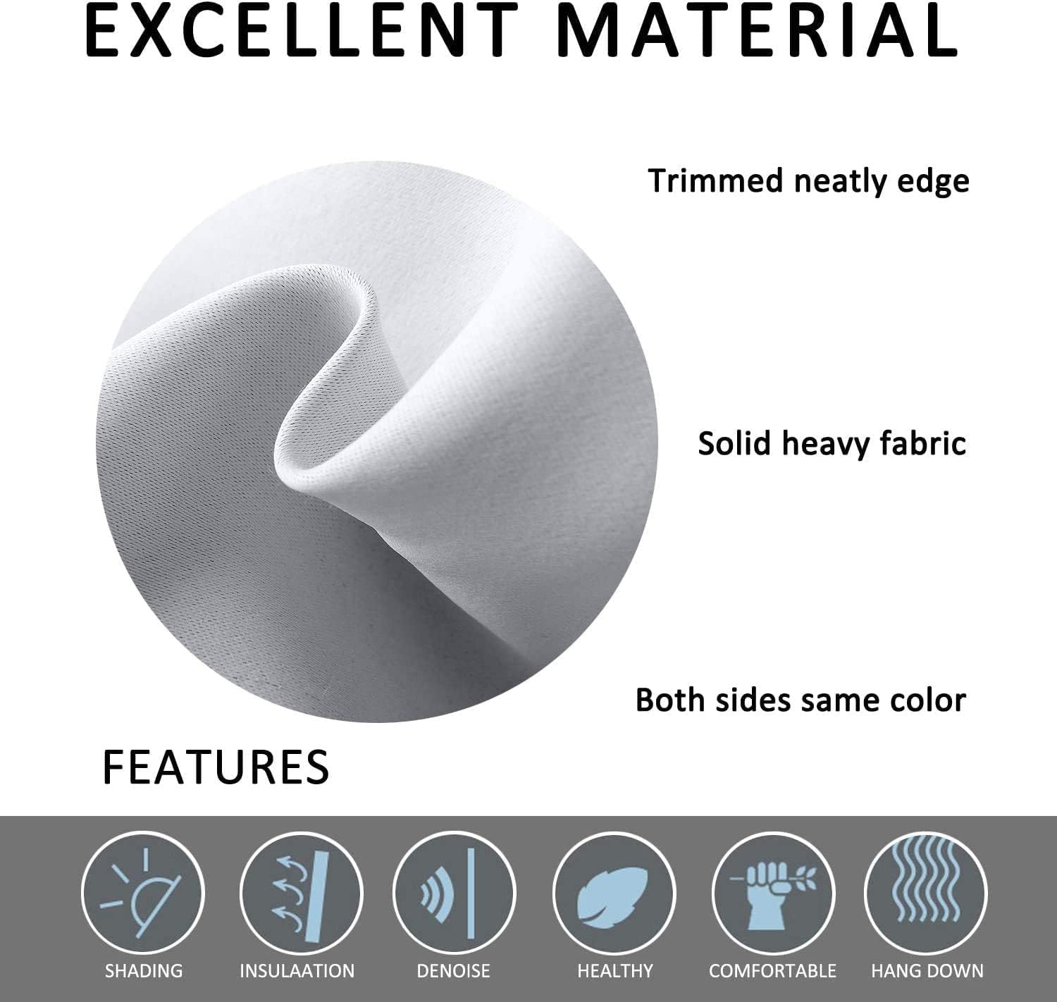 TWOPAGES Extra Long Curtain, 120 Inch Long for Loft Essential Darkening Thermal Insulated Curtains for Living Room/Bedroom Blackout Window Drape (Greyish White 1 Panel 50Wx120L)