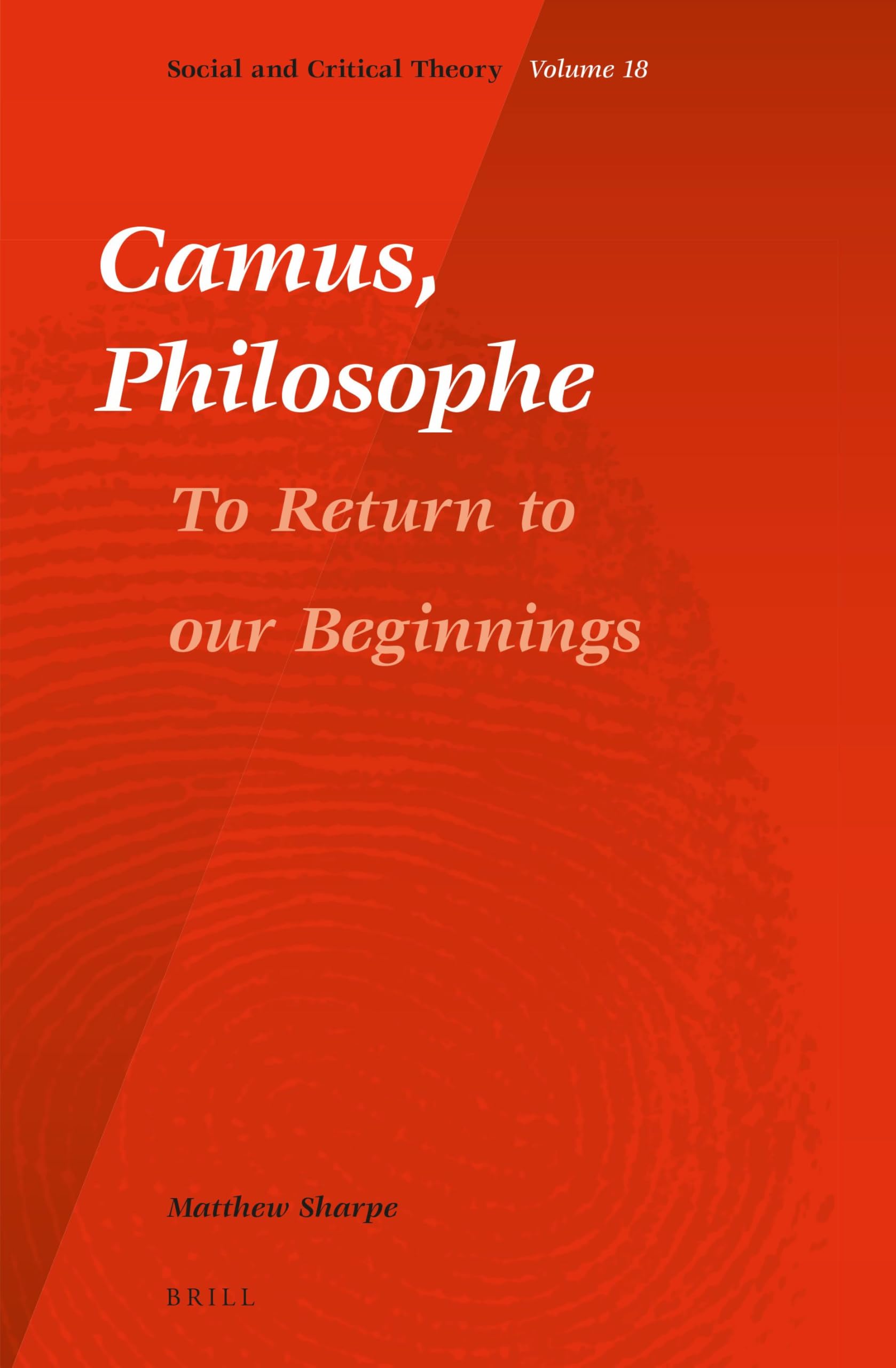 Camus, Philosophe: To Return to our Beginnings: 18 (Social and Critical Theory, 18)