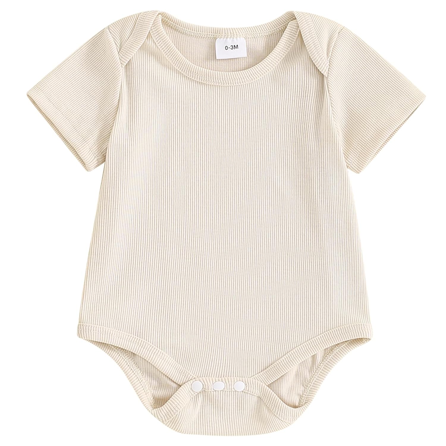 Mubineo Baby Boy Girl Summer Clothes Basic Plain Short Sleeve Romper Bodysuit Newborn Infant Rib Knit Tops Clothes
