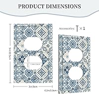 Vista 5 de Azulejo mediterráneo azul de 1 banda cubierta de toma de corriente Talavera mosaico mexicano marroquí mosaico dispositivo de palanca individual