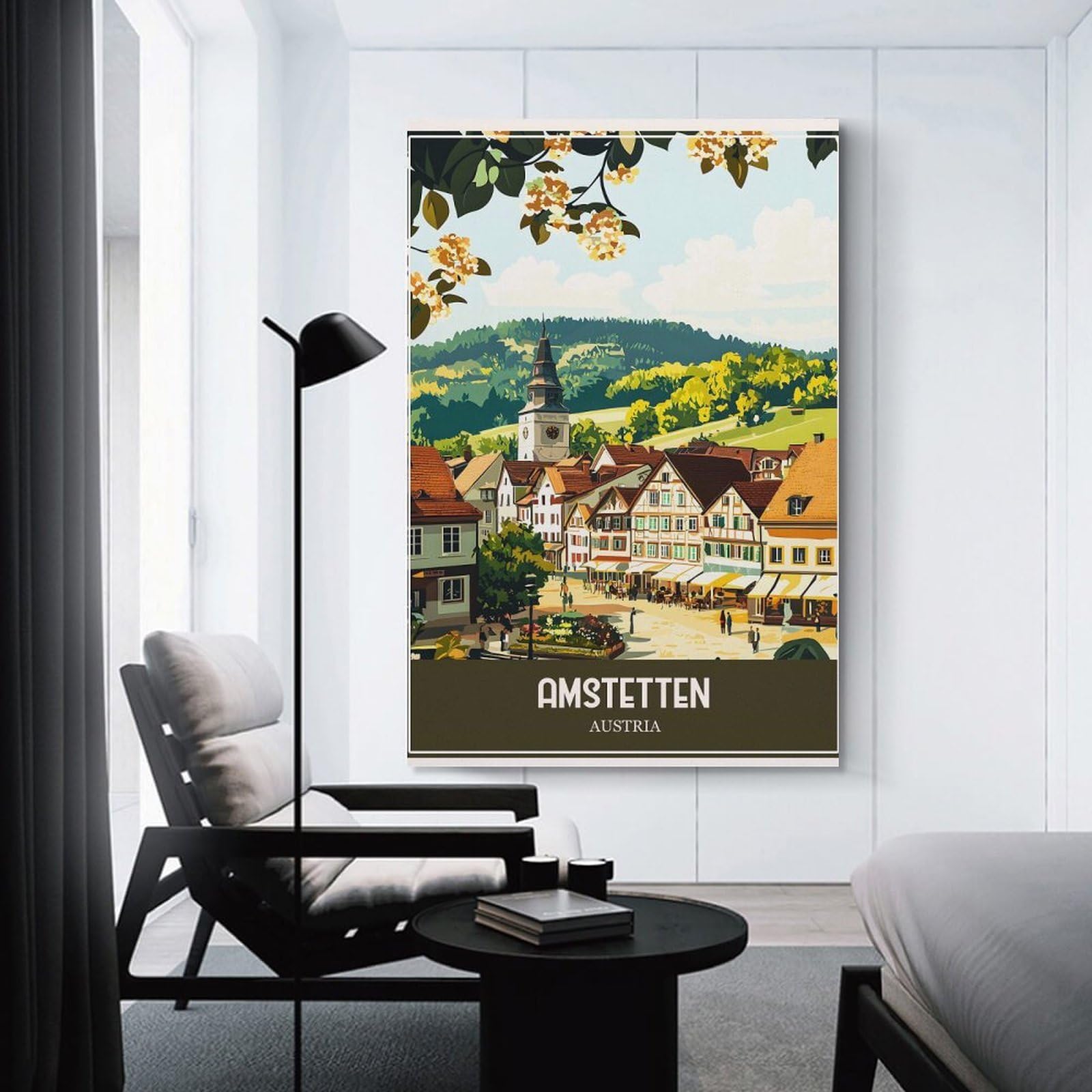 Junmoney Canvas Art Print Amstetten Austria Travel, 12x18inch(30x45cm), for Gallery Wall Decor And Room Displays, Wall Decor Suited to Curated Displays