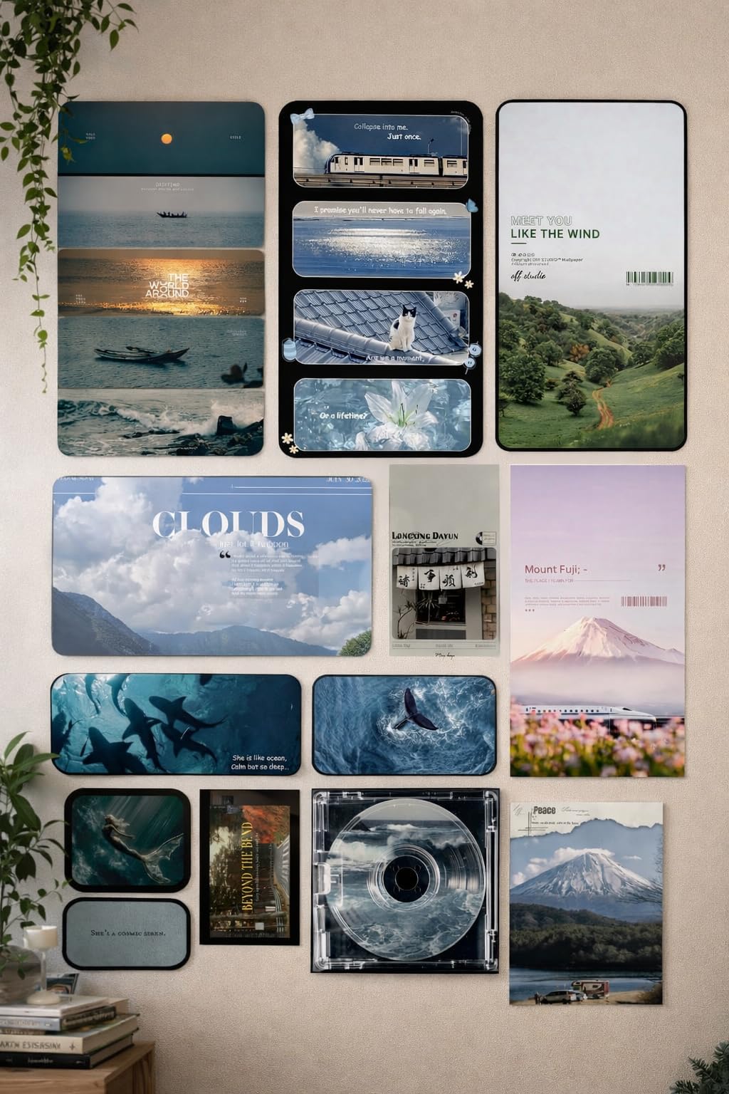 Aesthetic Wall Decor Poster Set, Vintage, Ocean and Travel Theme, Matte Finish, Pack of 16+ oceanic and Aesthetic vibe-image-4