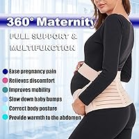 Vista 2 de ChongErfei Cinturón de maternidad para embarazo, banda de vientre 3 en 1, cinturón de apoyo de maternidad para dolor de espalda, pélvicocadera