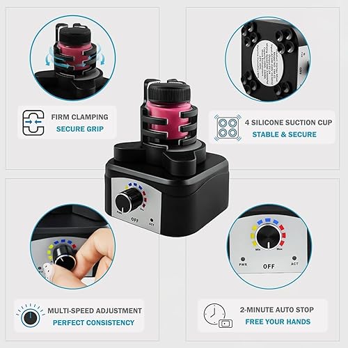 Miniatura 2 de Mini mezclador de vórtice, 500-3200 rpm, modelo de velocidad ajustable, herramienta de mezcla de pintura manos libres, adecuada para pinturas