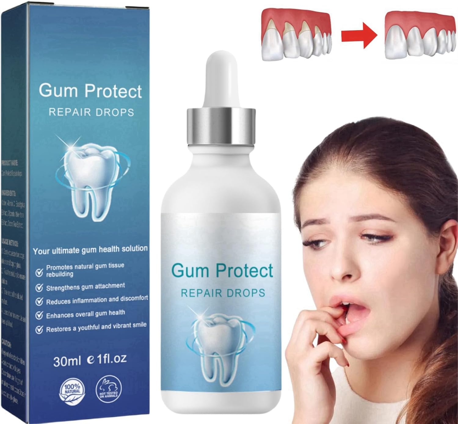 Gum Regrowth Drops,Gum Repair for Receding Gums,Natural Gum Restore