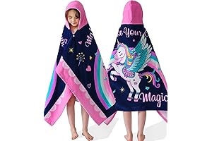 VOOVA & MOVAS Unicorn Beach Towels with Hood for Toddlers