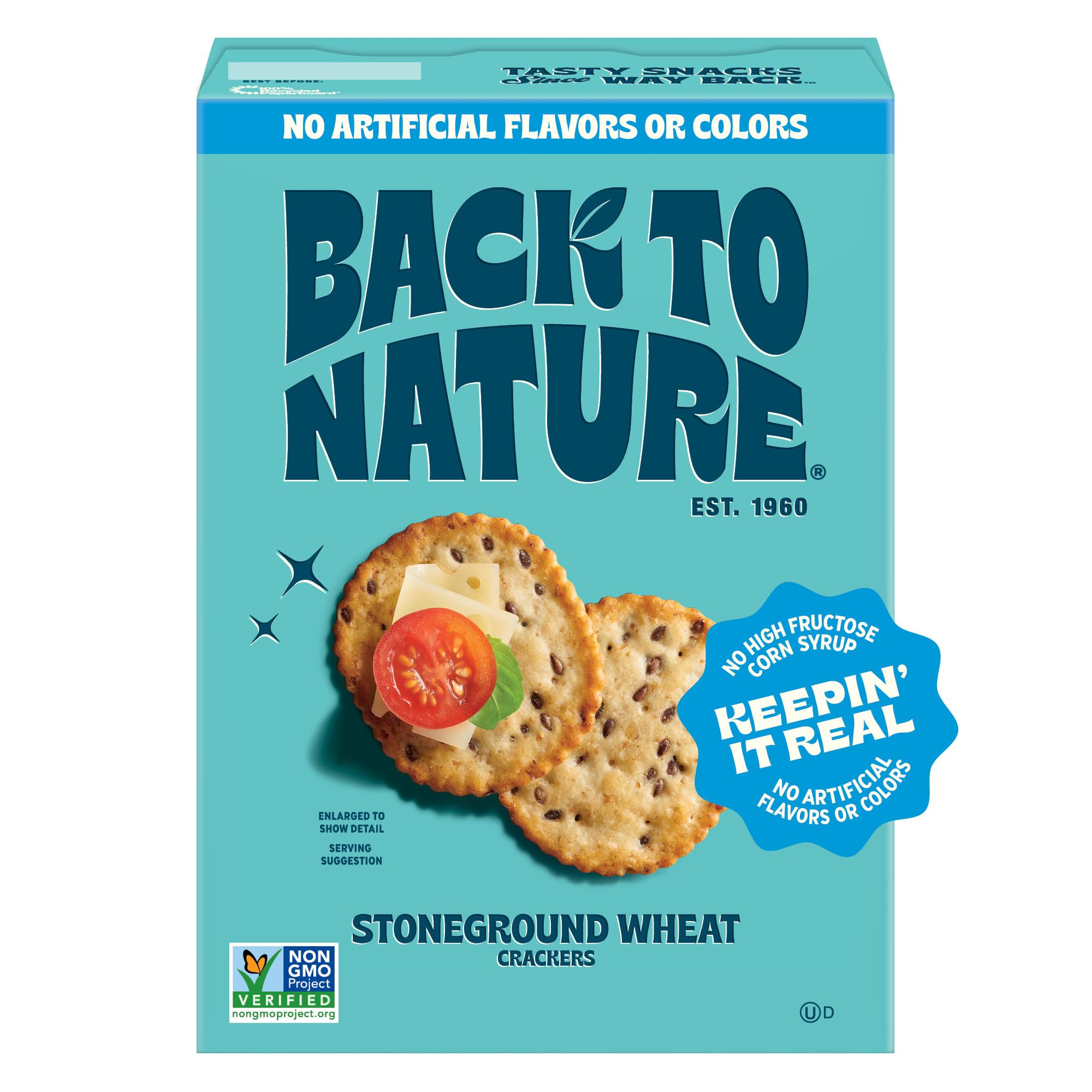 Back to Nature - Stoneground Wheat Crackers - Made with Real Ingredients like Whole Grains and Flax Seed - Non-GMO - 5 Ounce