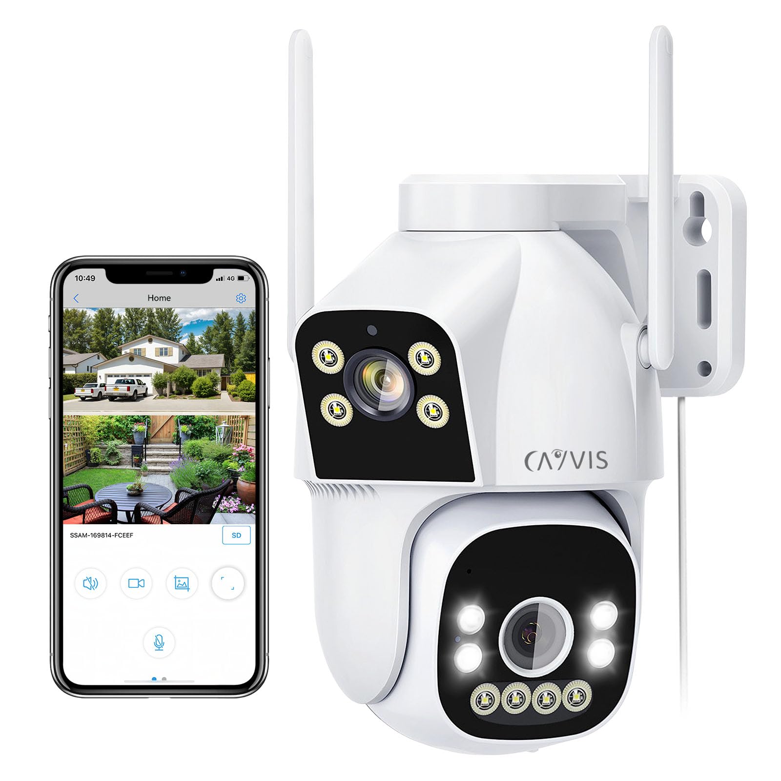 CAYVIS überwachungskamera Aussen WLAN, 2.4GHz/5GHz PTZ Dual-