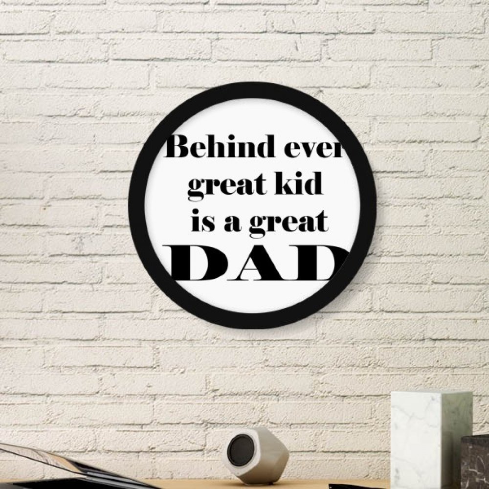 Affiche et peinture fête des pères sticker mural format cadre rond noir grand papa