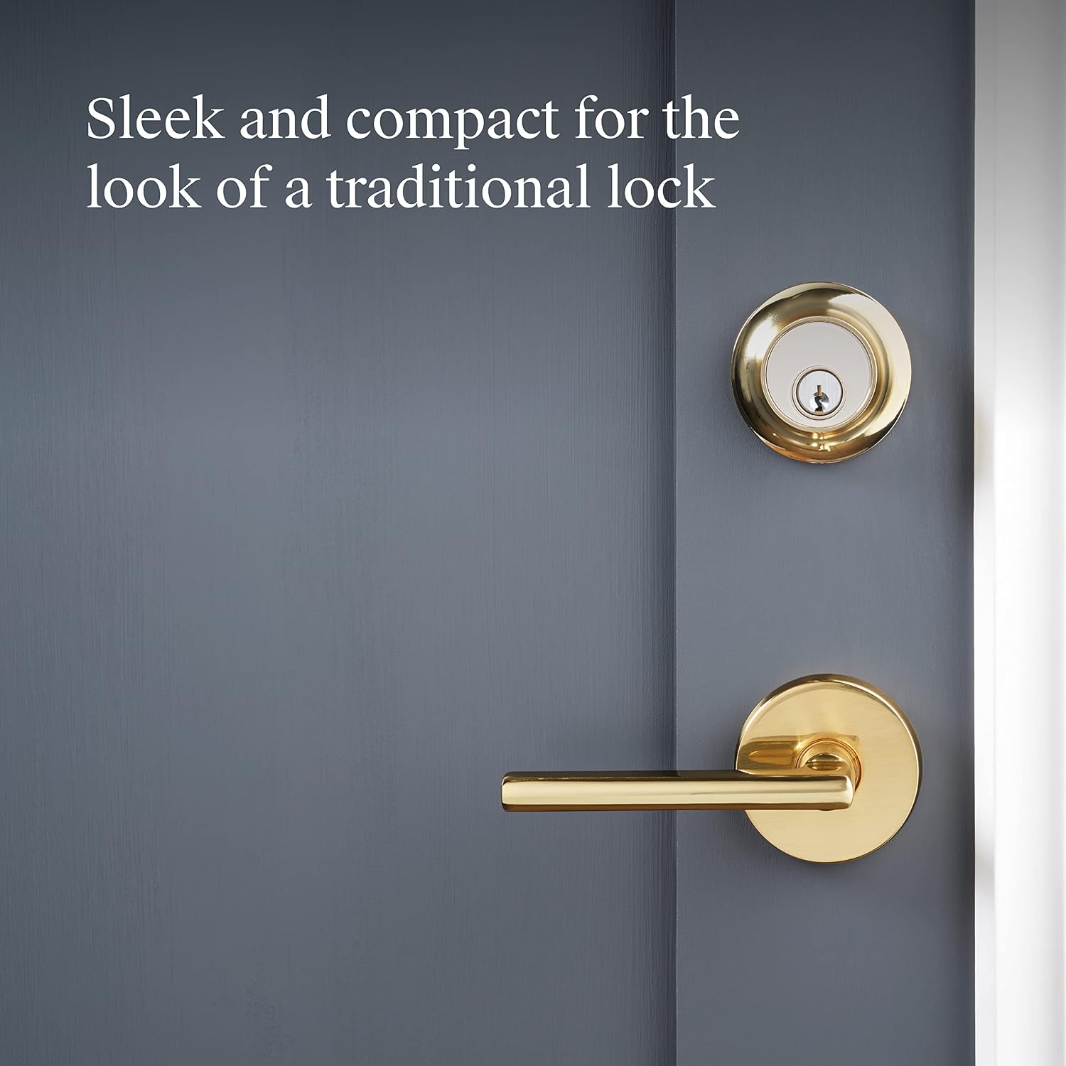 Level Lock Smart Lock Touch Edition - Smart Deadbolt for Keyless Entry Using Touch, Key Card or Smartphone, Bluetooth Lock, Compatible with Apple HomeKit, Polished Brass