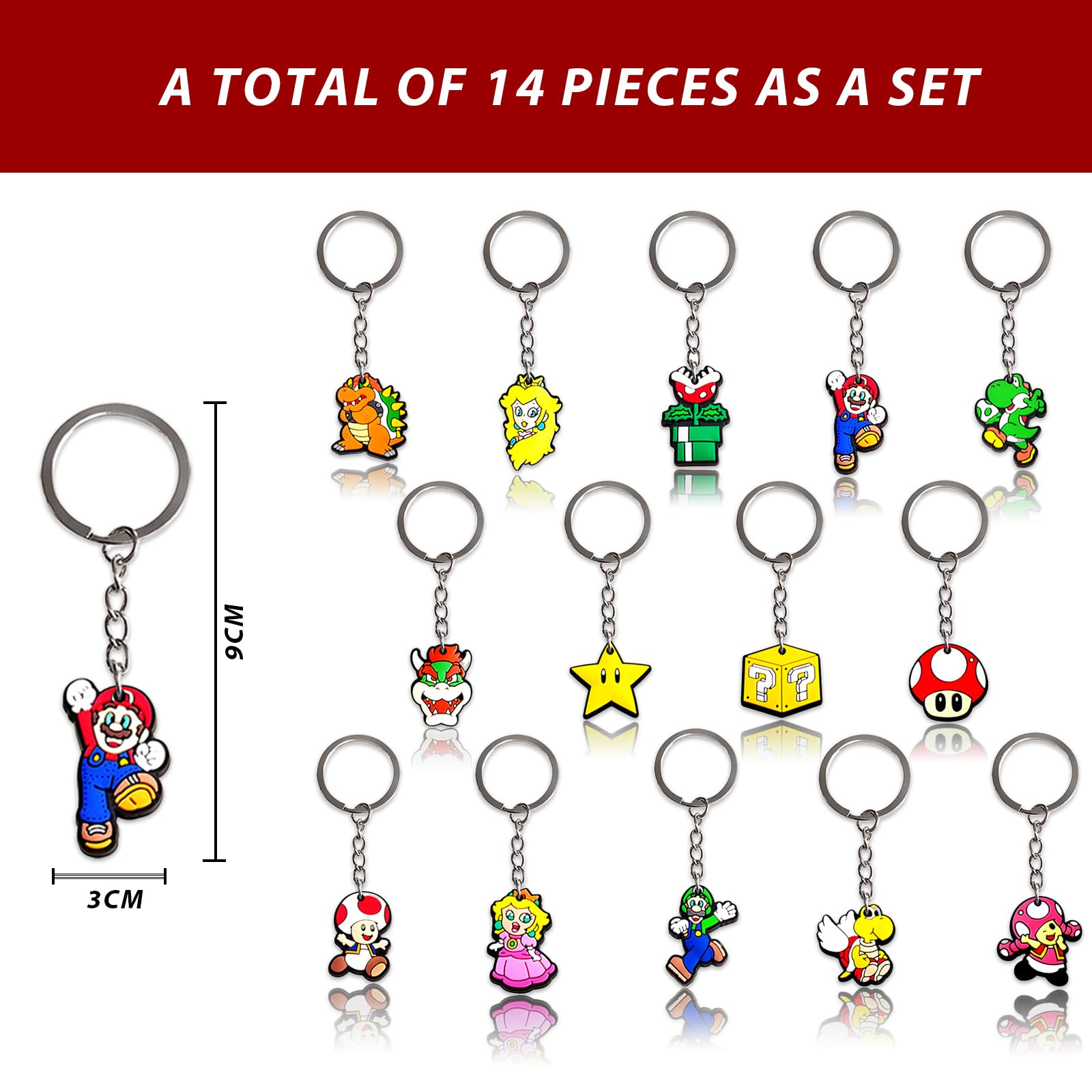 Portachiavi Bambini Cartoni Animati - 14 Pezzi Carini, Per Feste Compleanno, Regali Per Ragazzi E Ragazze - Foto 5