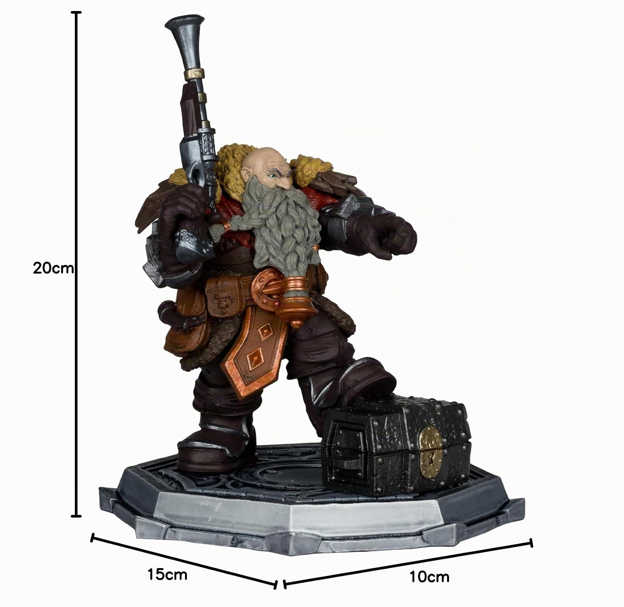 McFarlane Toys - World of Warcraft Dwarf Hunter: Beastmaster & Marksman and Pandaren: Monk & Rogue Figura Posada a Escala 1:12 de Lujo, 2 Unidades, Etiqueta Dorada